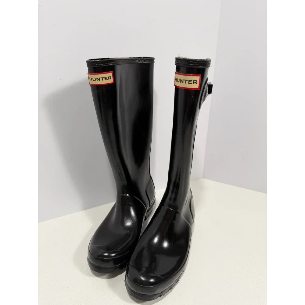 Hunter Original Kids Gloss Black Tall‎ Rain Boots US 4B/5G JFT6000RGL